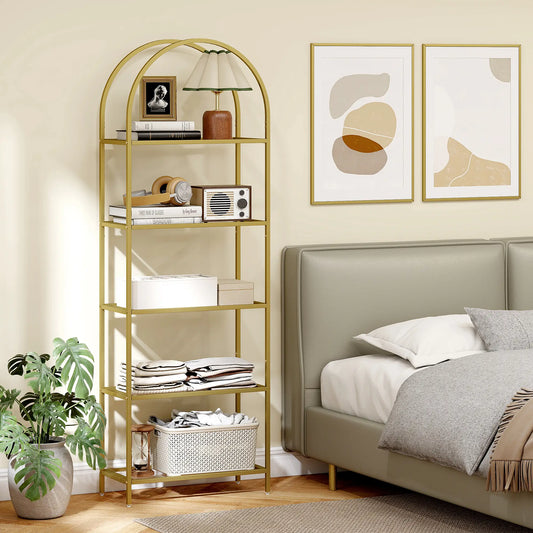 ✨ Librería Modelo AUREA – Elegancia en Cristal y Dorado