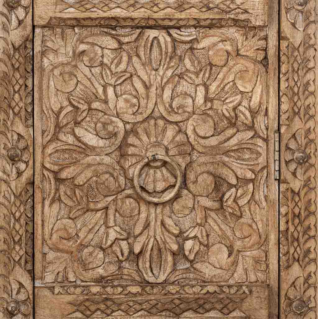 ARMARIO DALIAN BEIGE COMPACT ARTESANAL DE MADERA MACIZA image 4