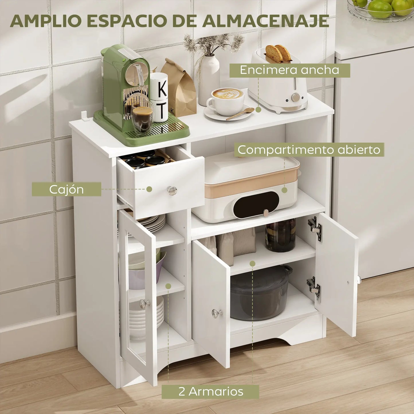 APARADOR DE COCINA MODERNO LUMINA GLASS image 1