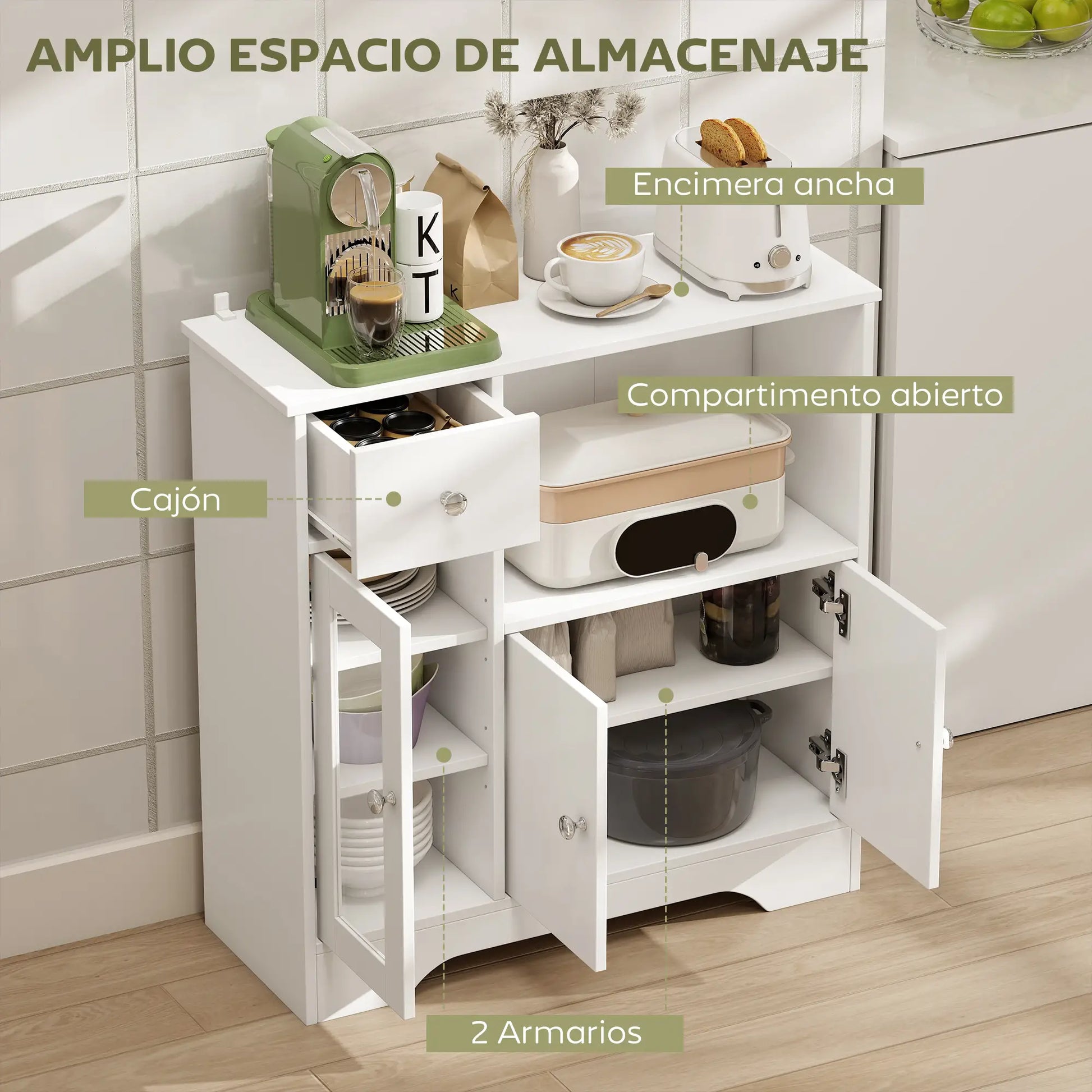 APARADOR DE COCINA MODERNO LUMINA GLASS image 1