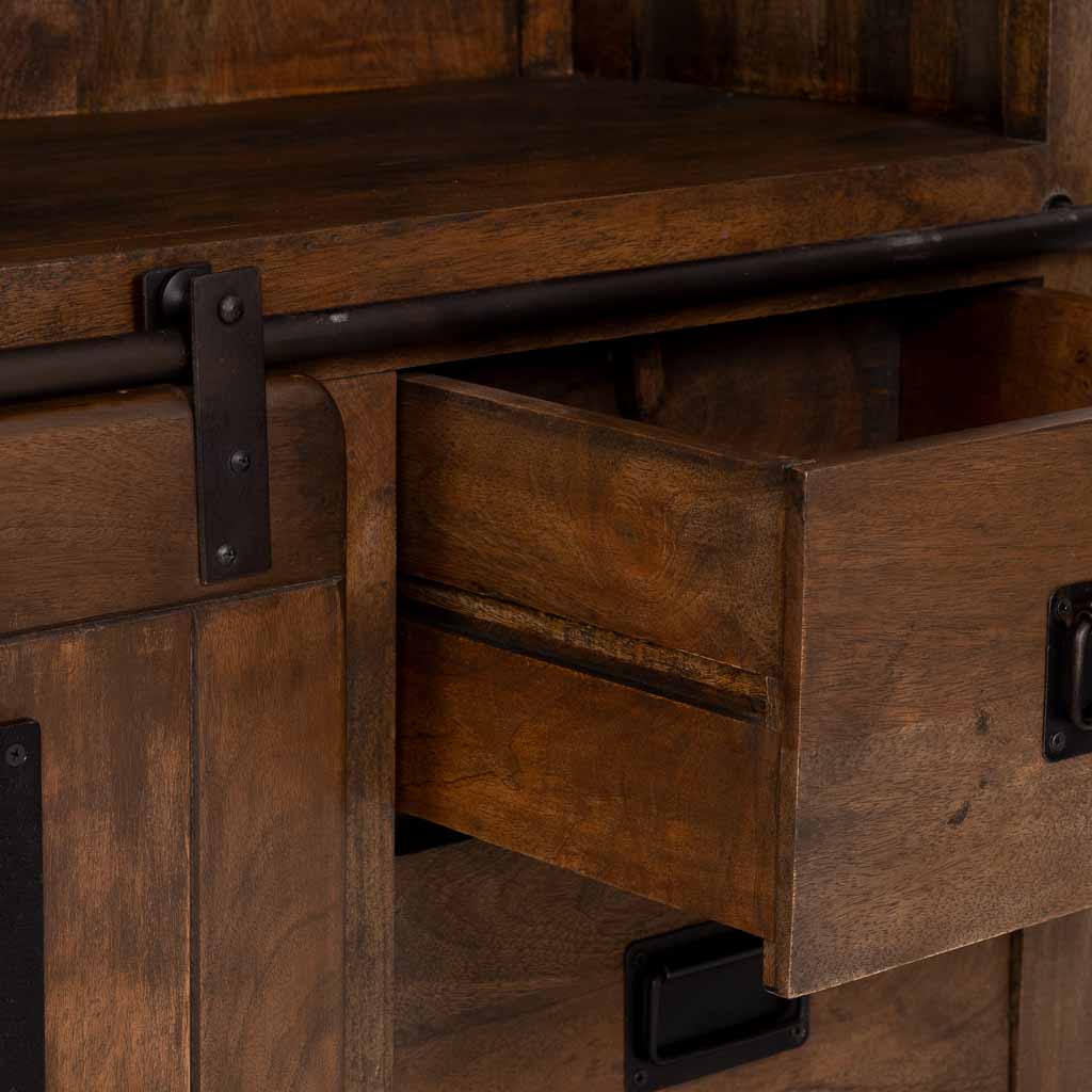 ESTANTE LIBRERÍA ÓXIDO ARTESANAL DE MADERA MACIZA image 5