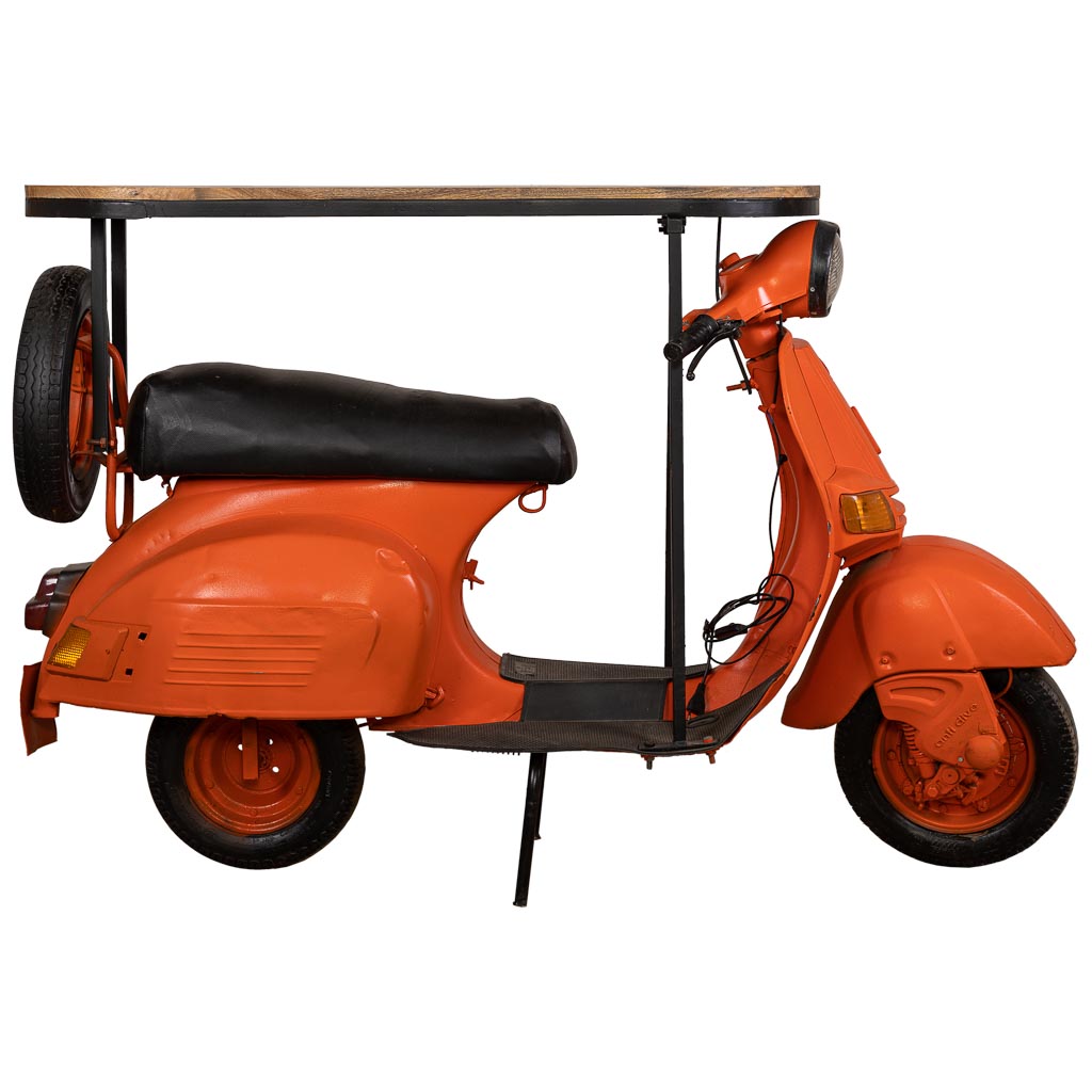 BARRA BOTELLERO MOTO VESPA ARTESANAL NARANJA image 7