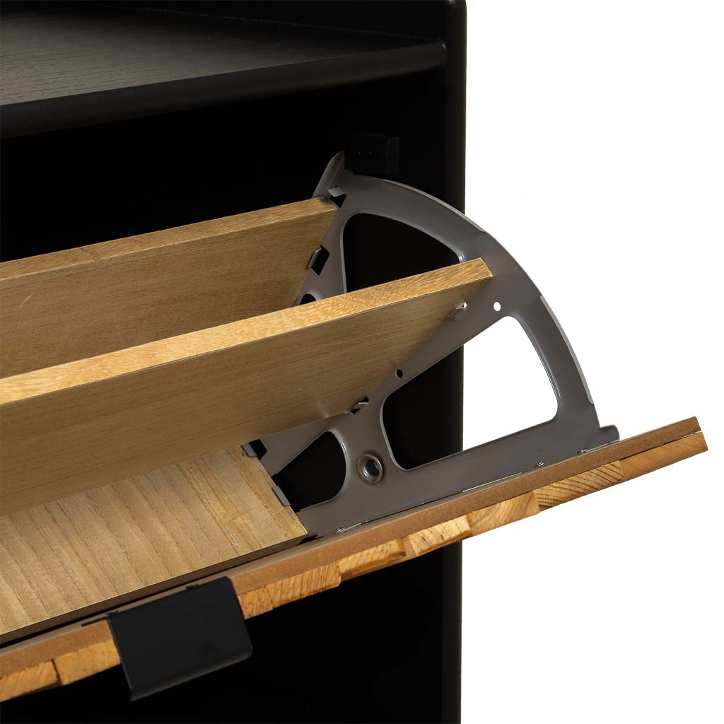 BANCO ZAPATERO TAKI DE MADERA RECUPERADA NEGRA image 4