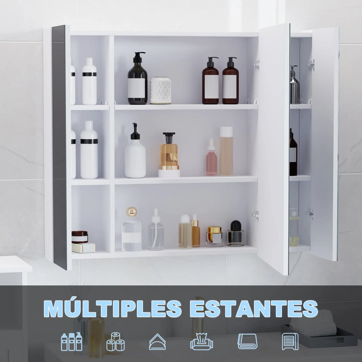 ARMARIO DE BAÑO CON ESPEJO LED LUMIARIS 90 image 4