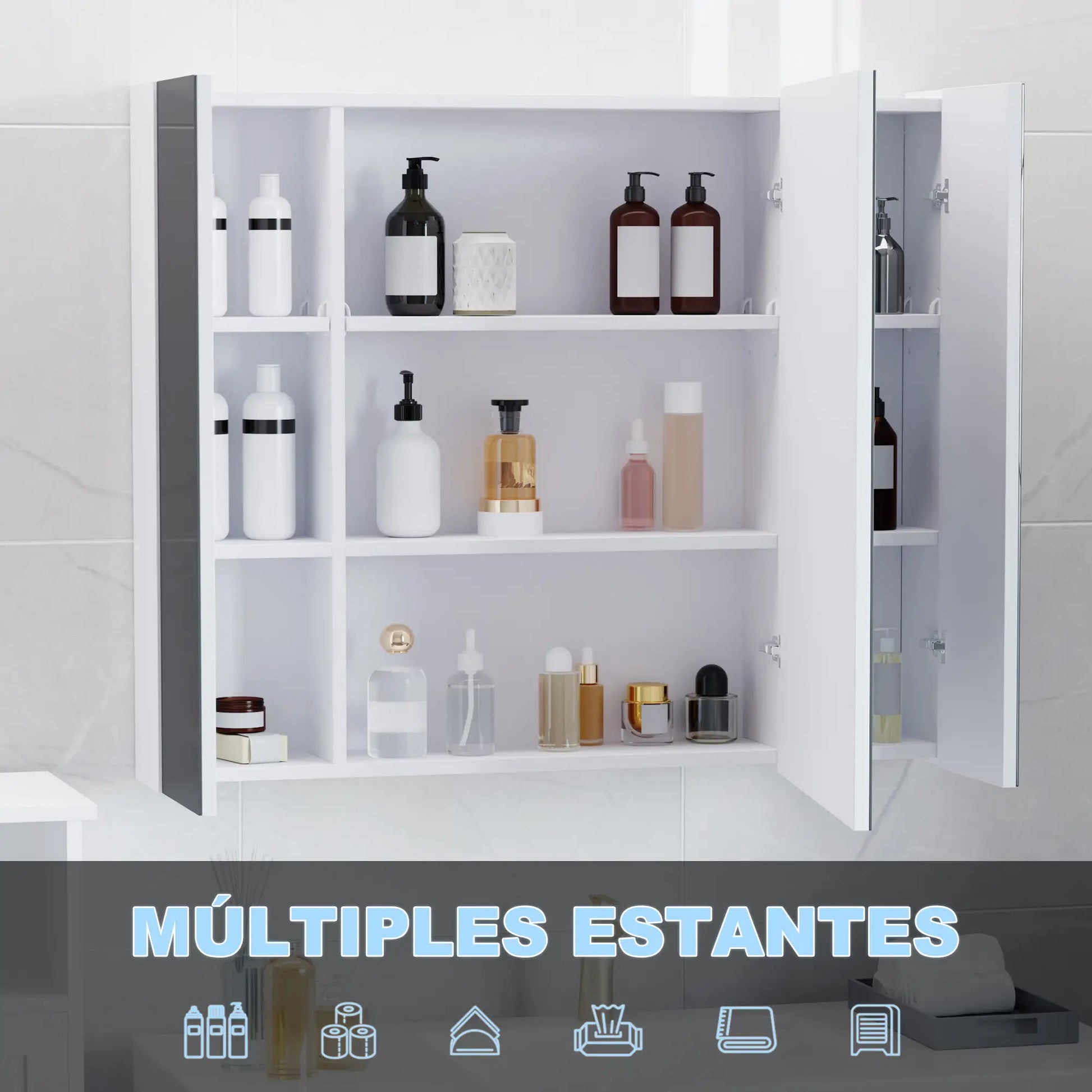 ARMARIO DE BAÑO CON ESPEJO LED LUMIARIS 90 image 4