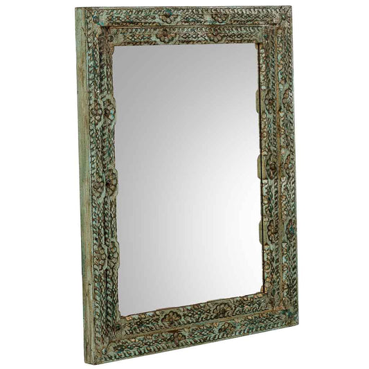 ESPEJO DALIAN ARTESANAL VERDE AGUAMARINA DE MADERA image 0