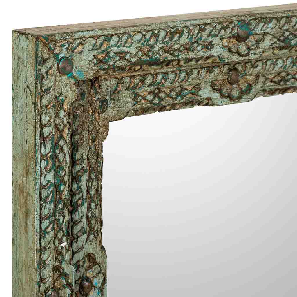 ESPEJO DALIAN ARTESANAL VERDE AGUAMARINA DE MADERA image 3
