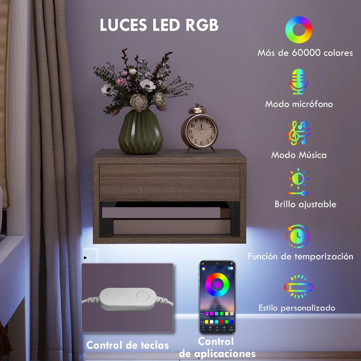 JUEGO DE MESITAS AURA LED FLOAT NATURAL image 5