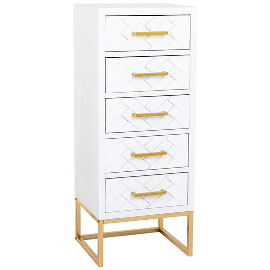 SINFONIER MARTA DE MADERA Y METAL BLANCO 5 CAJONES image 0