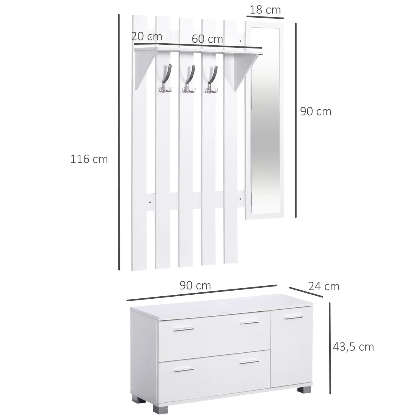 RECIBIDOR WHITE ENTRY&GO 3 EN 1 image 4