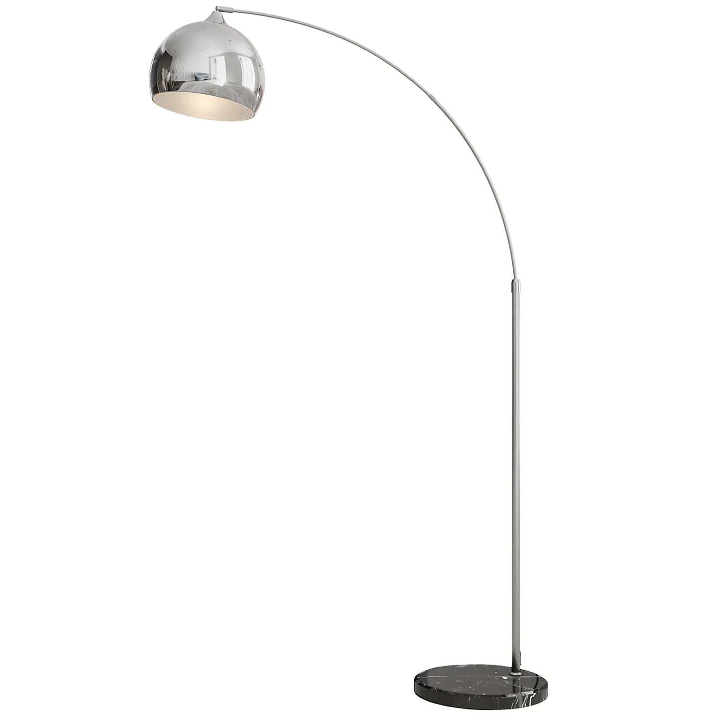 💡 Lámpara de Pie de Arco Moderna con Base de Mármol Ajustable E27 40W Plata y Negro