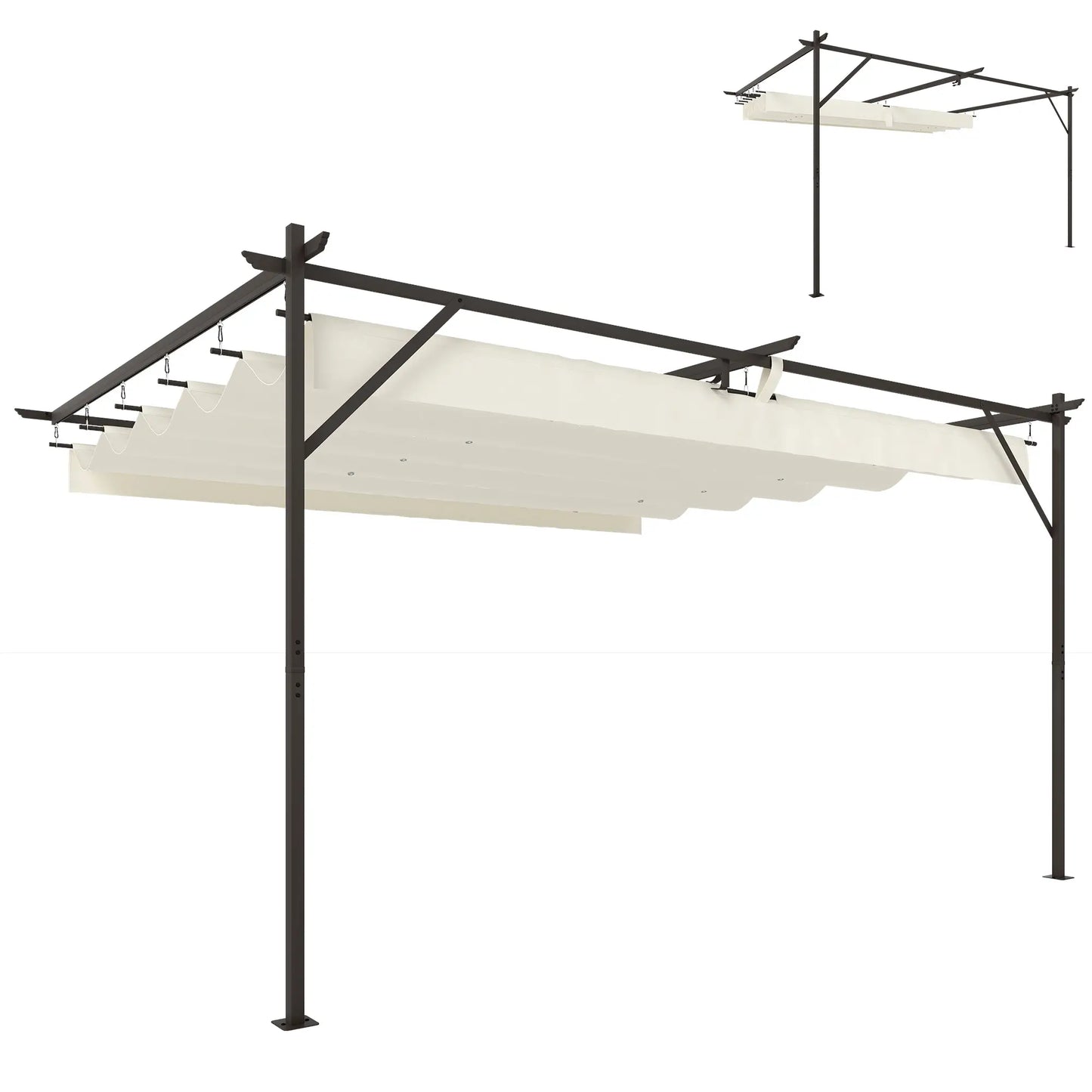 🌿 PÉRGOLA DE PARED “SOLARISSA” 4x3m – TECHO RETRÁCTIL Y PROTECCIÓN UV