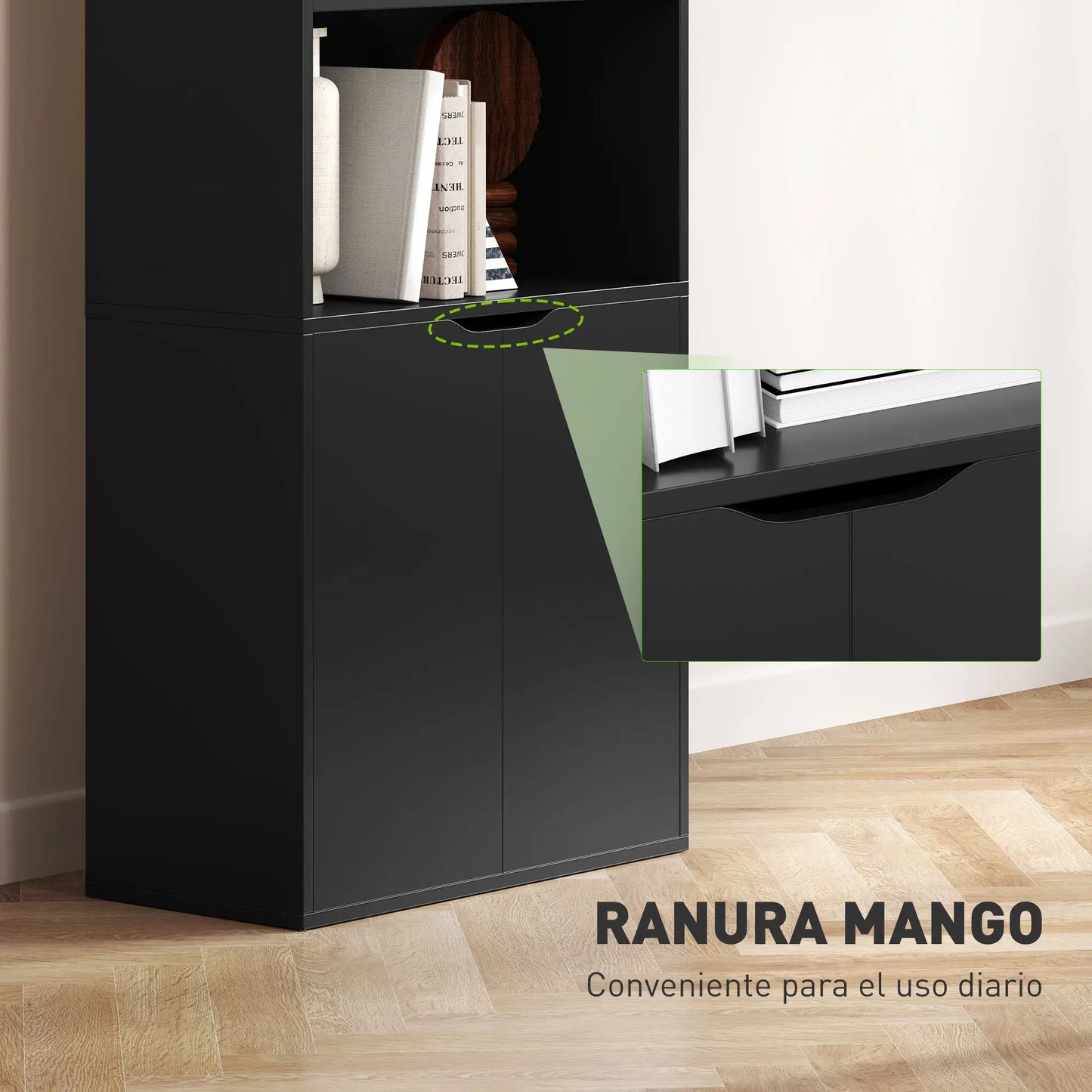 📚 Librería Vertical NEXUS – 6 Niveles con Puerta 180 cm