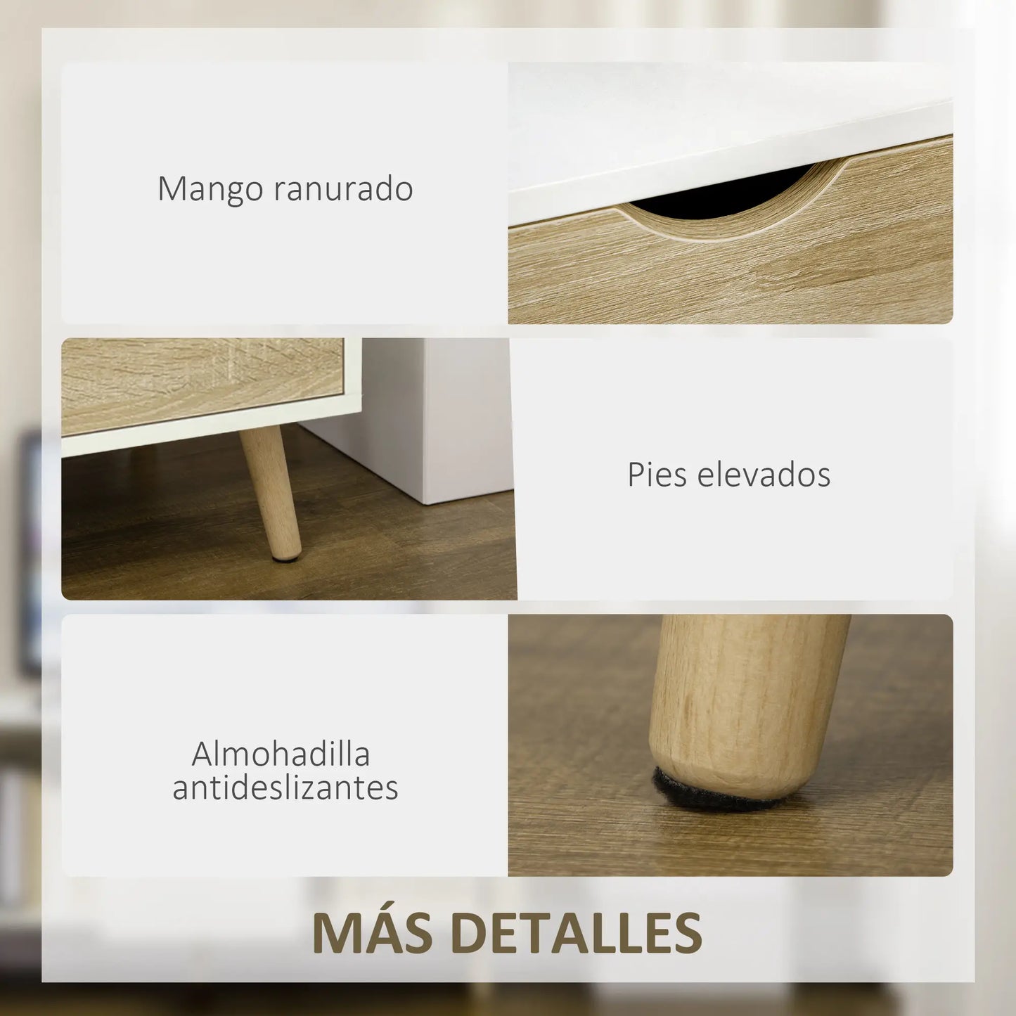 📺 MUEBLE TV “NORDIC BOX 110” – 2 PUERTAS + CAJÓN + HUECO ABIERTO · HASTA 50" · 2 COLORES