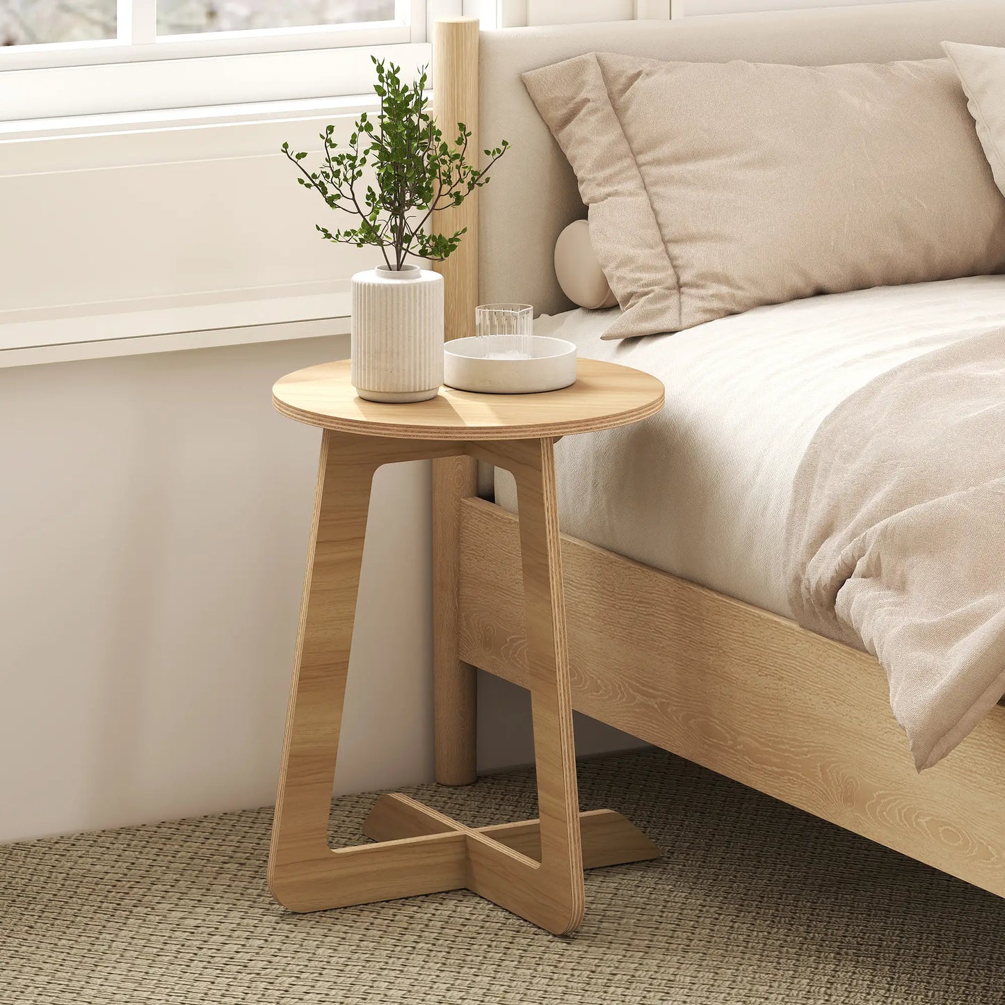 ☕ Mesa Auxiliar FLOW C – Diseño en C 50 cm