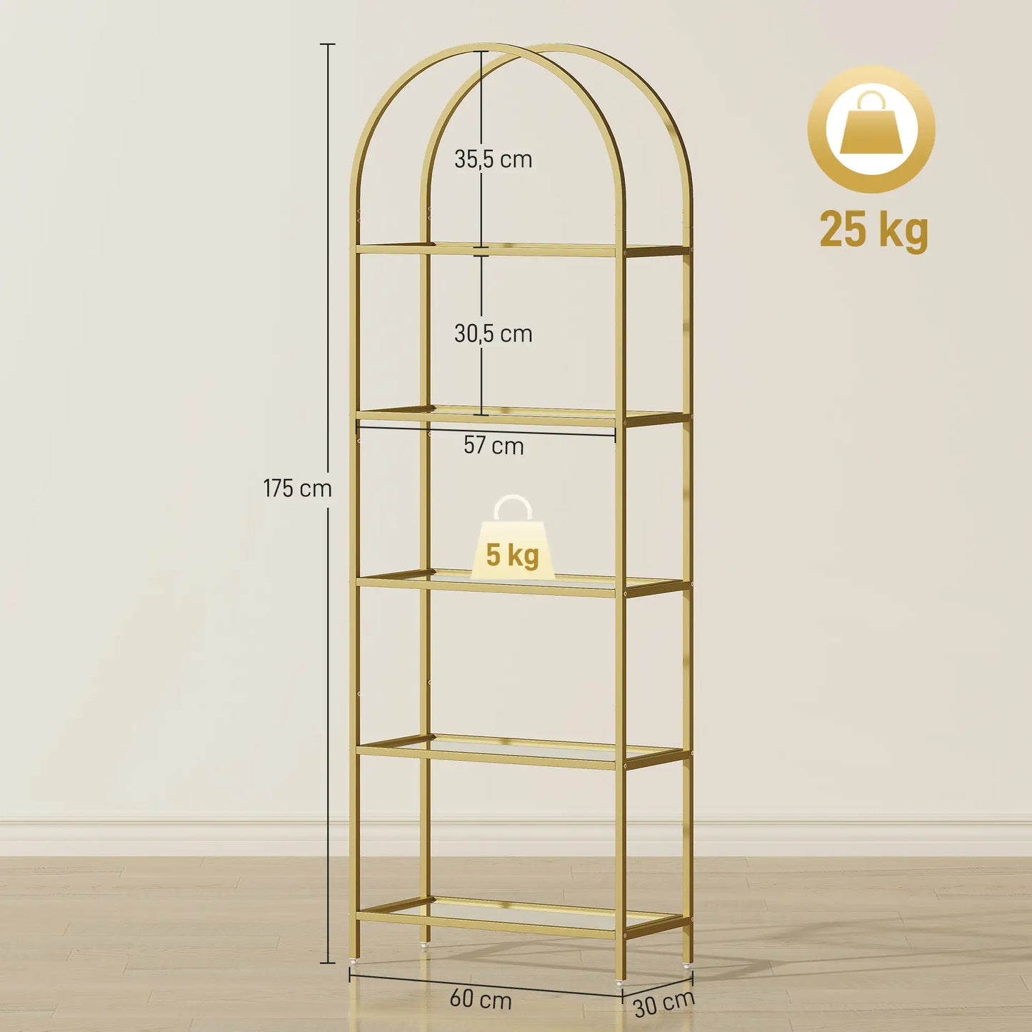 ✨ Librería Modelo AUREA – Elegancia en Cristal y Dorado