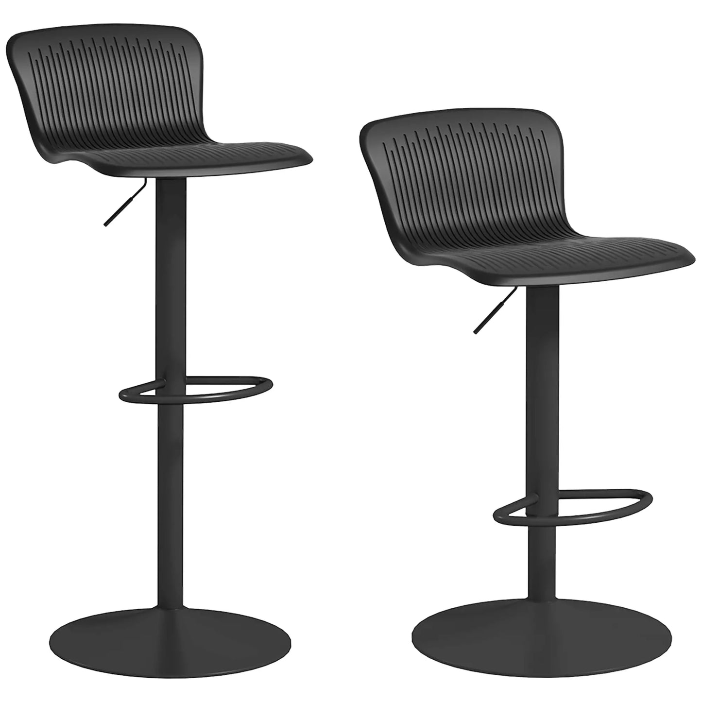 🪑 Conjunto de 2 Taburetes Altos de Cocina Giratorios y Regulables – Con Respaldo y Reposapiés en Blanco o Negro