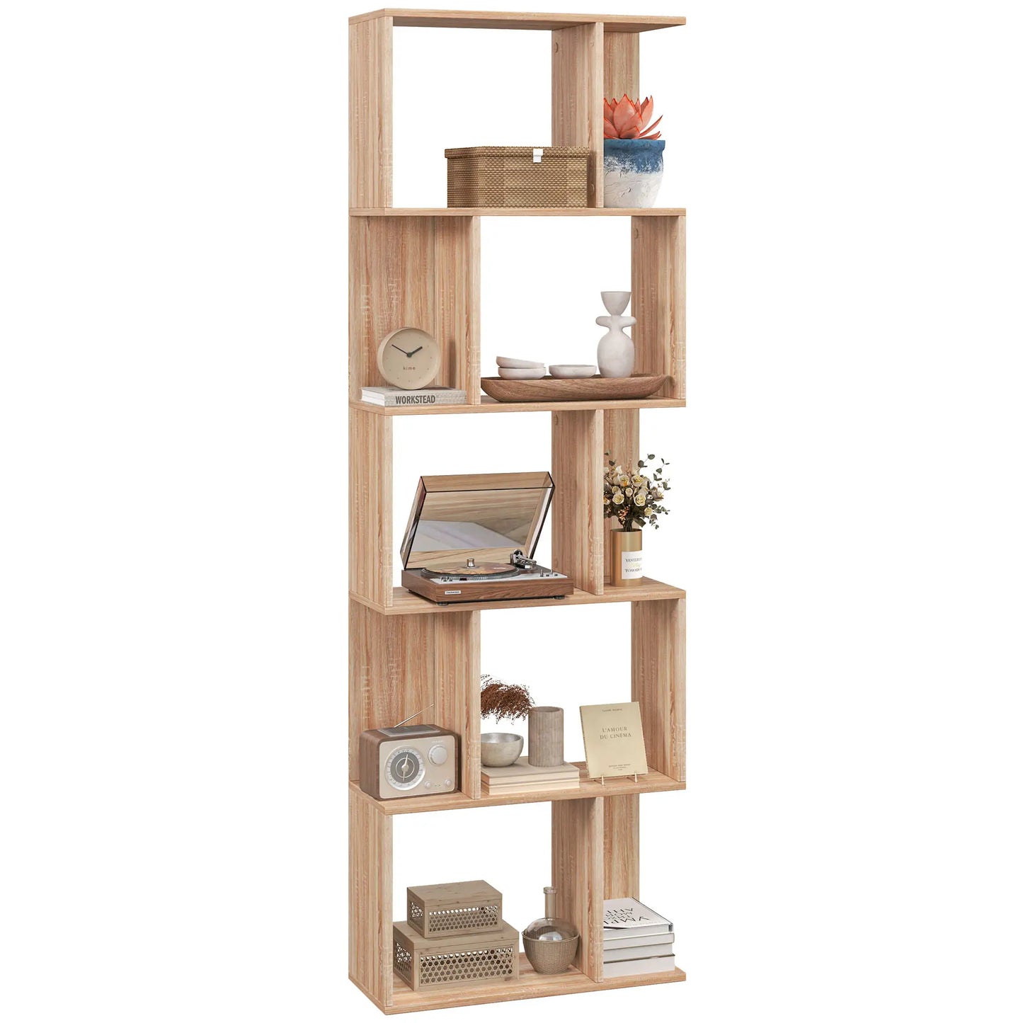 📚 Librería Diseño ONDA – Estantería en Forma de S 5 Niveles