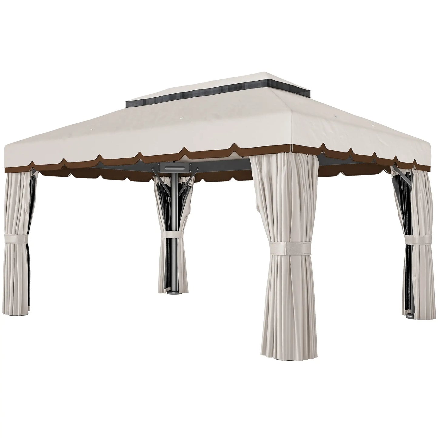 🌿 CENADOR DE JARDÍN “ARENAZZA” 4x3m – DOBLE TECHO, CORTINAS Y MOSQUITERA