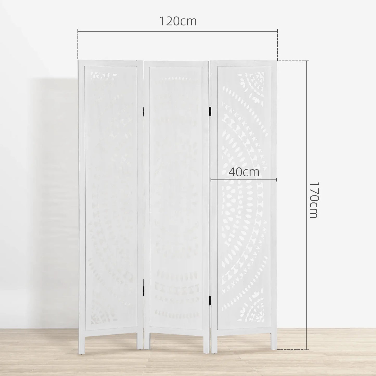 🚪 BIOMBO PLEGABLE DE MADERA 3 PANELES 120 × 170 CM – DISEÑO TALLADO, PRIVACIDAD Y ELEGANCIA