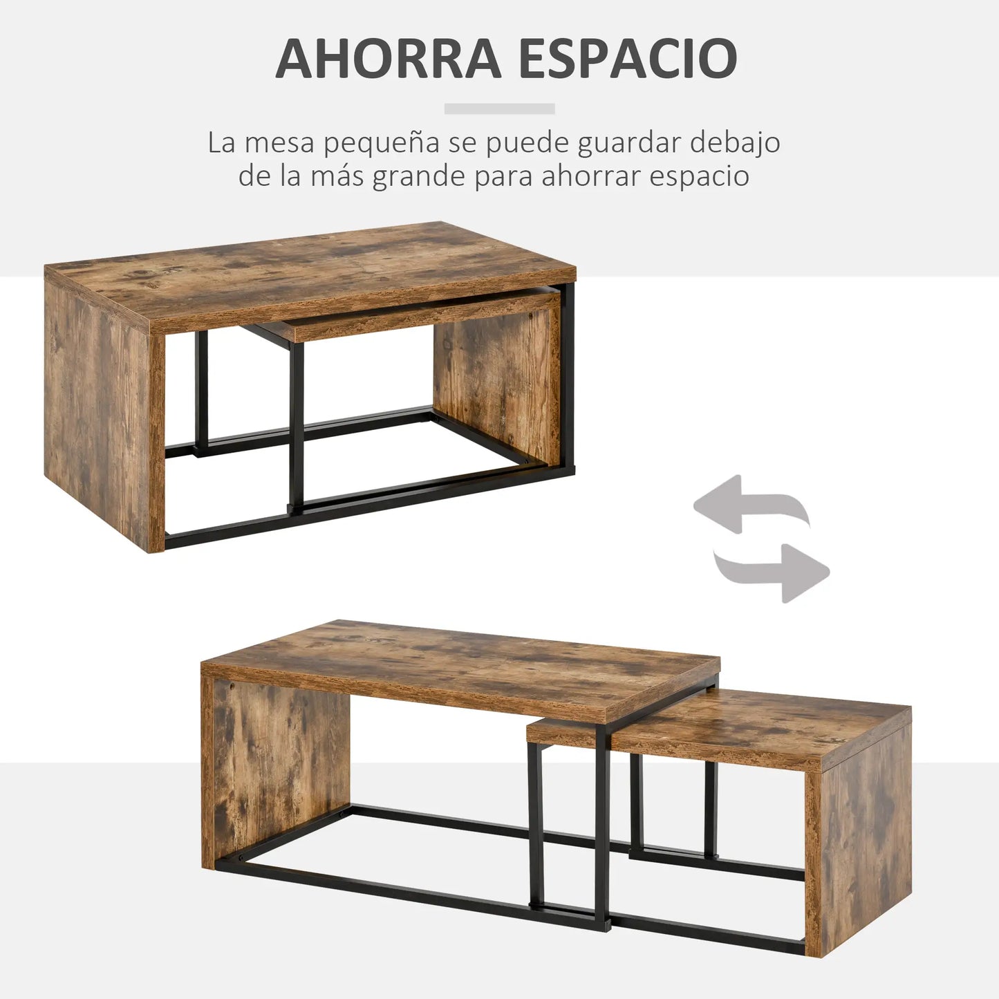 🛋️ Mesas de Centro NIDO INDUSTRIAL – Set 2 Mesas