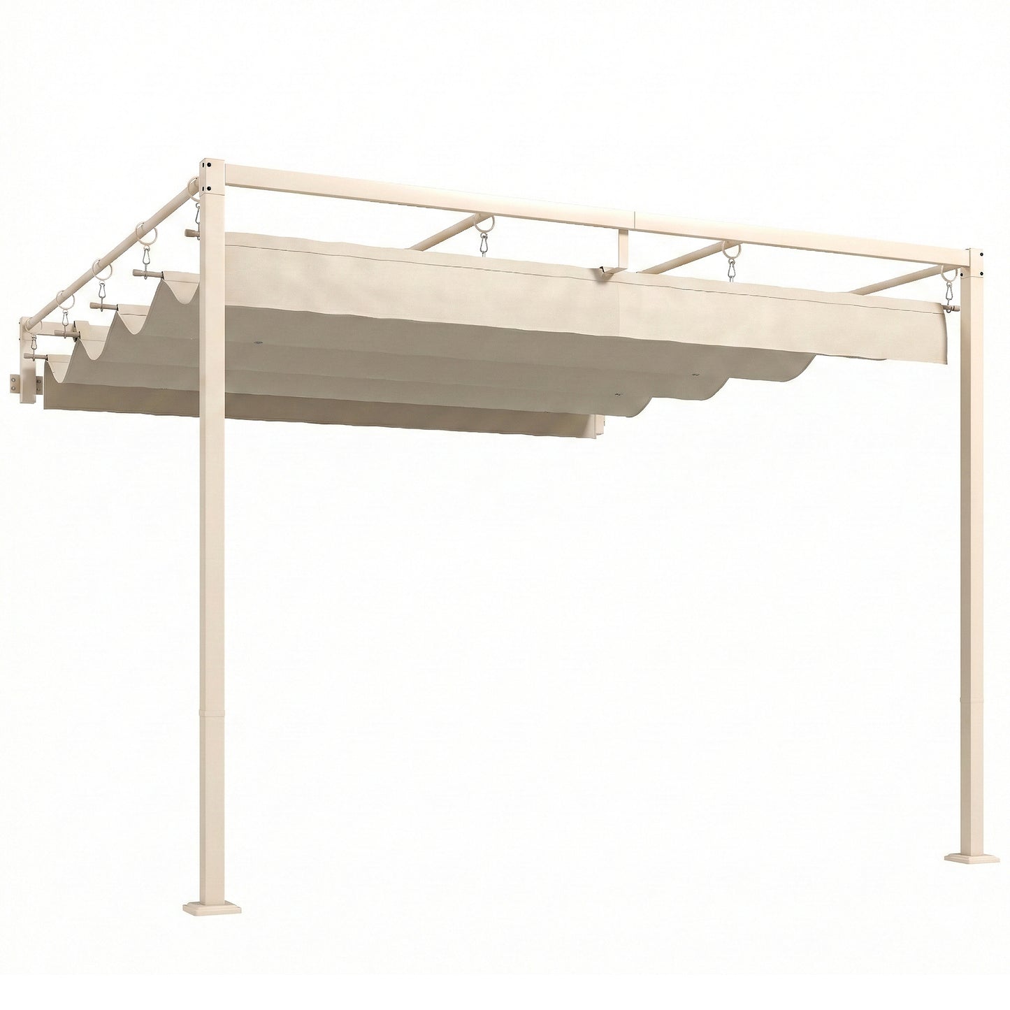 🌿 PÉRGOLA DE PARED “LUMINAIRE” 3x3m – TECHO RETRÁCTIL Y ESTILO ELEGANTE