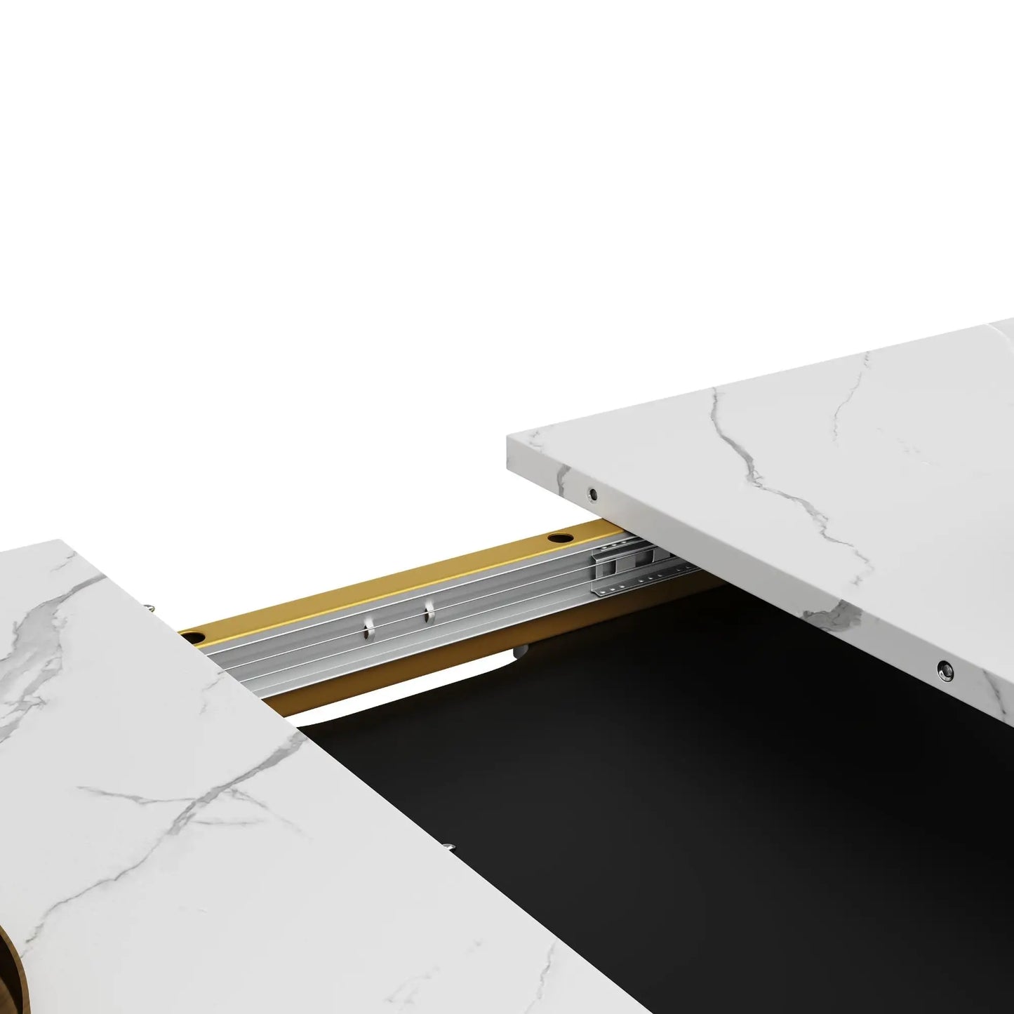 🍽️ Mesa de Comedor Extensible 120-160 cm con Patas Cruzadas – MDF Efecto Mármol – Blanco y Negro | JAM MUEBLES