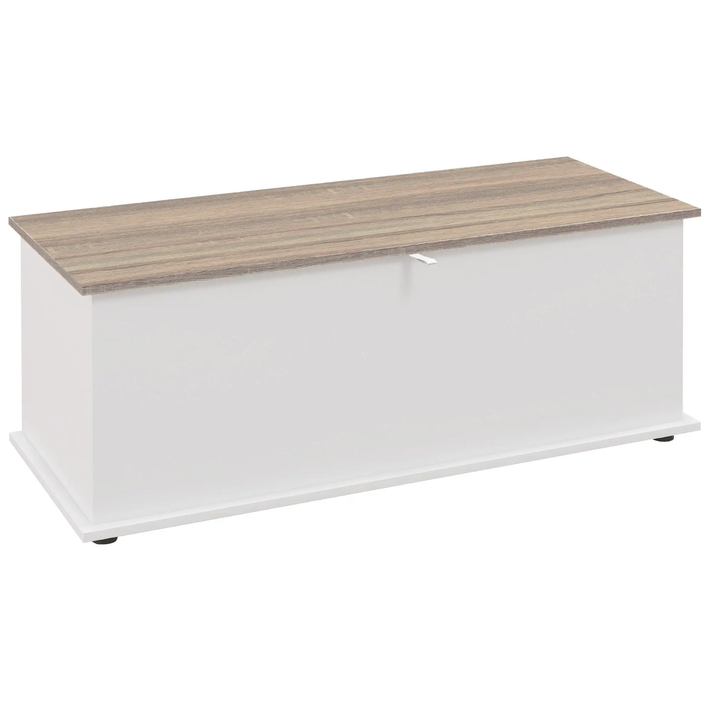 🧰 ARCÓN DE ALMACENAMIENTO 100 CM NATURAL Y BLANCO – BAÚL CON TAPA Y BANCO HASTA 120 KG