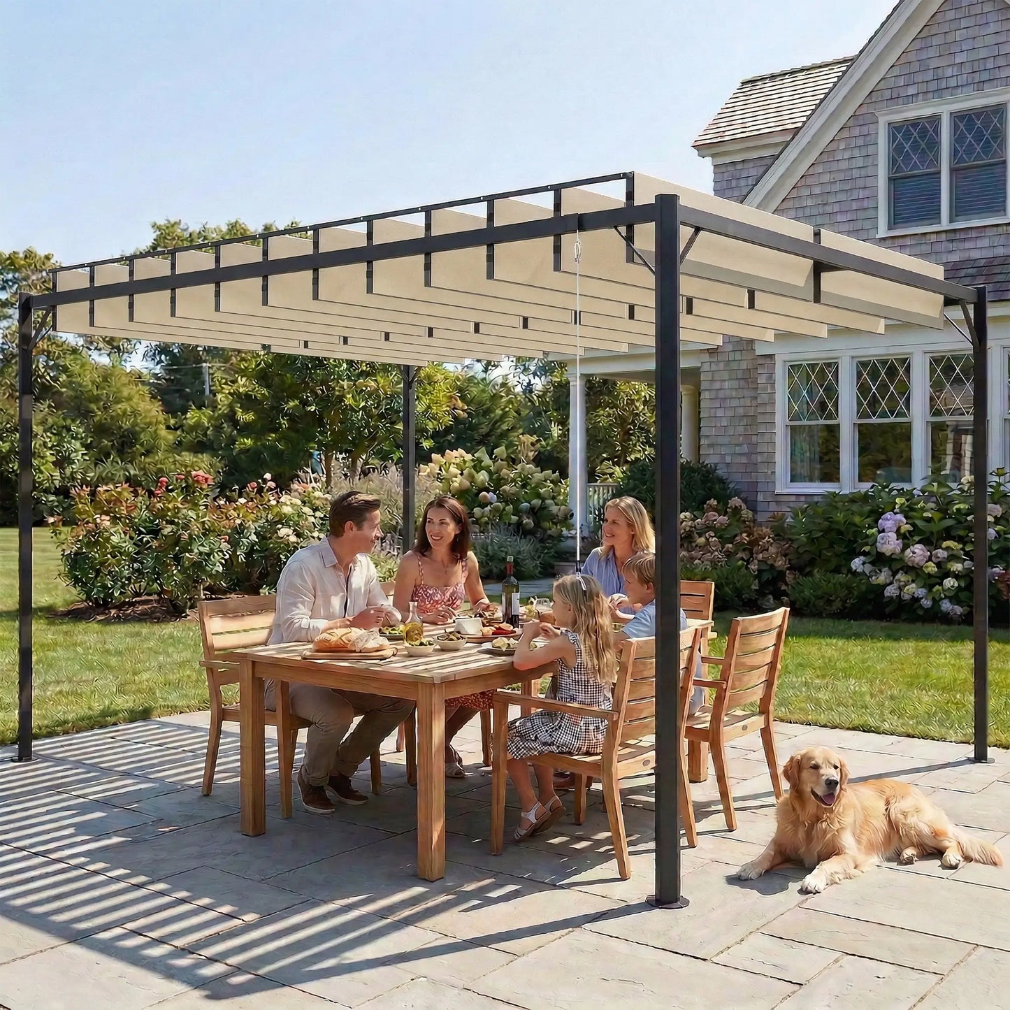 🌿 Pérgola VENTO 3x4 m Techo Ajustable Crema
