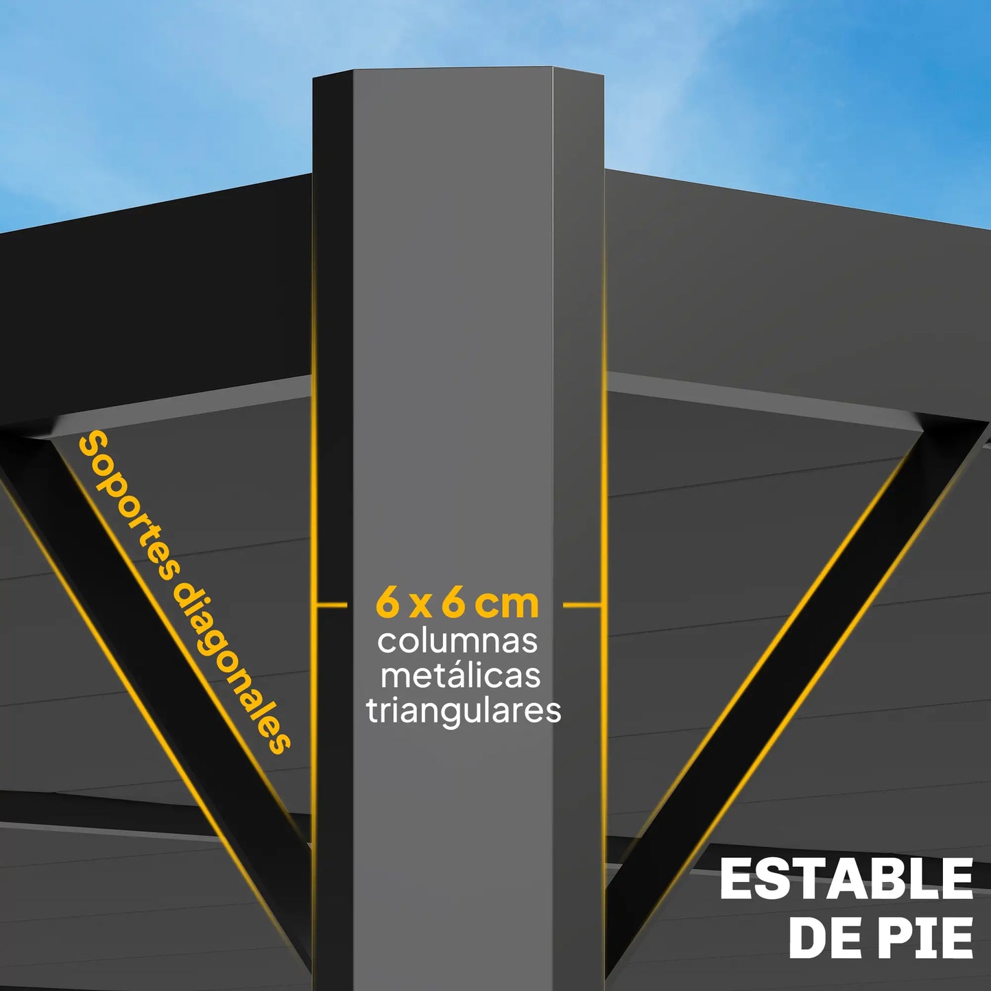 🌑 Pérgola VENTO 3x4 m Techo Ajustable Gris Oscuro