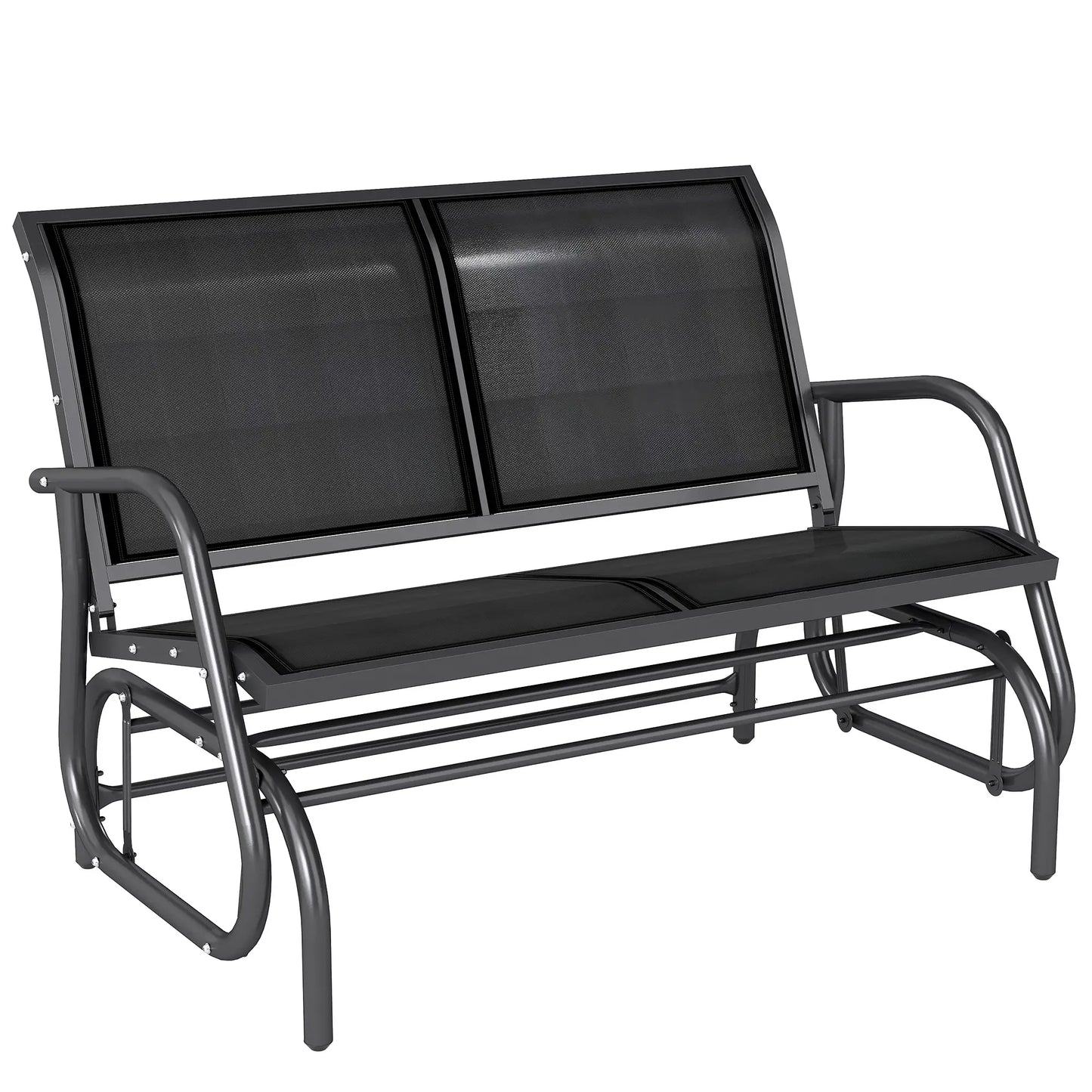 🌿 Mecedora de Jardín Modelo Relax Swing 2 Plazas Balancín Negro Exterior