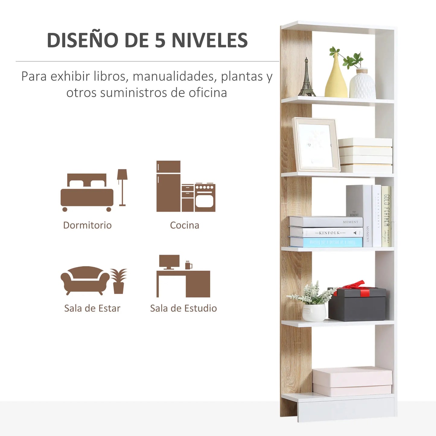 📚 Estantería de Almacenaje STORAGE SLIM 5 – 170 cm