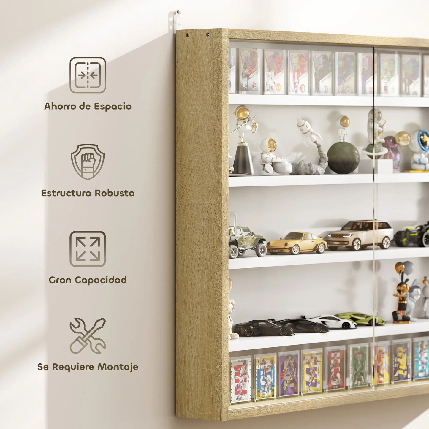 🪟 Vitrina de Pared DISPLAY GLASS – 80 cm con Puertas Correderas