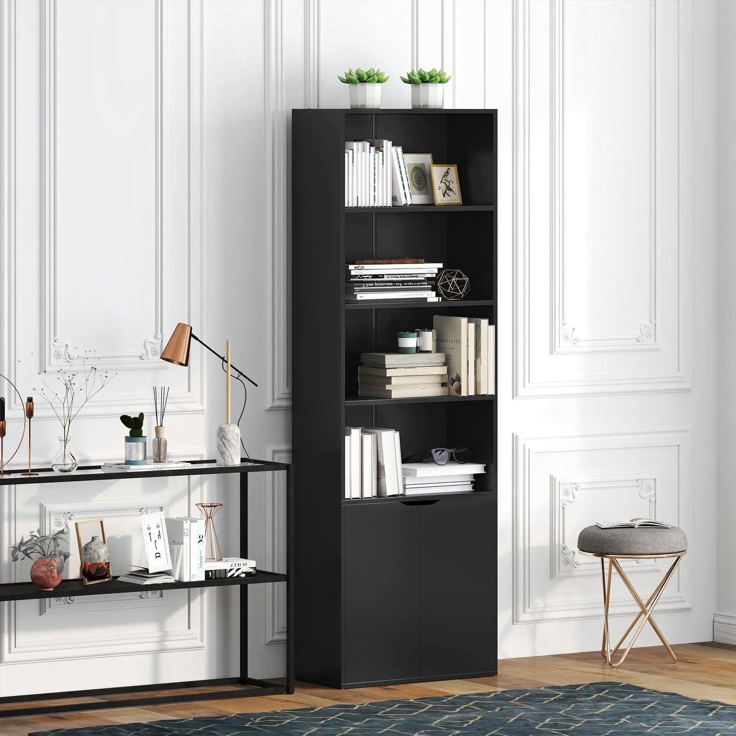 📚 Librería Vertical NEXUS – 6 Niveles con Puerta 180 cm