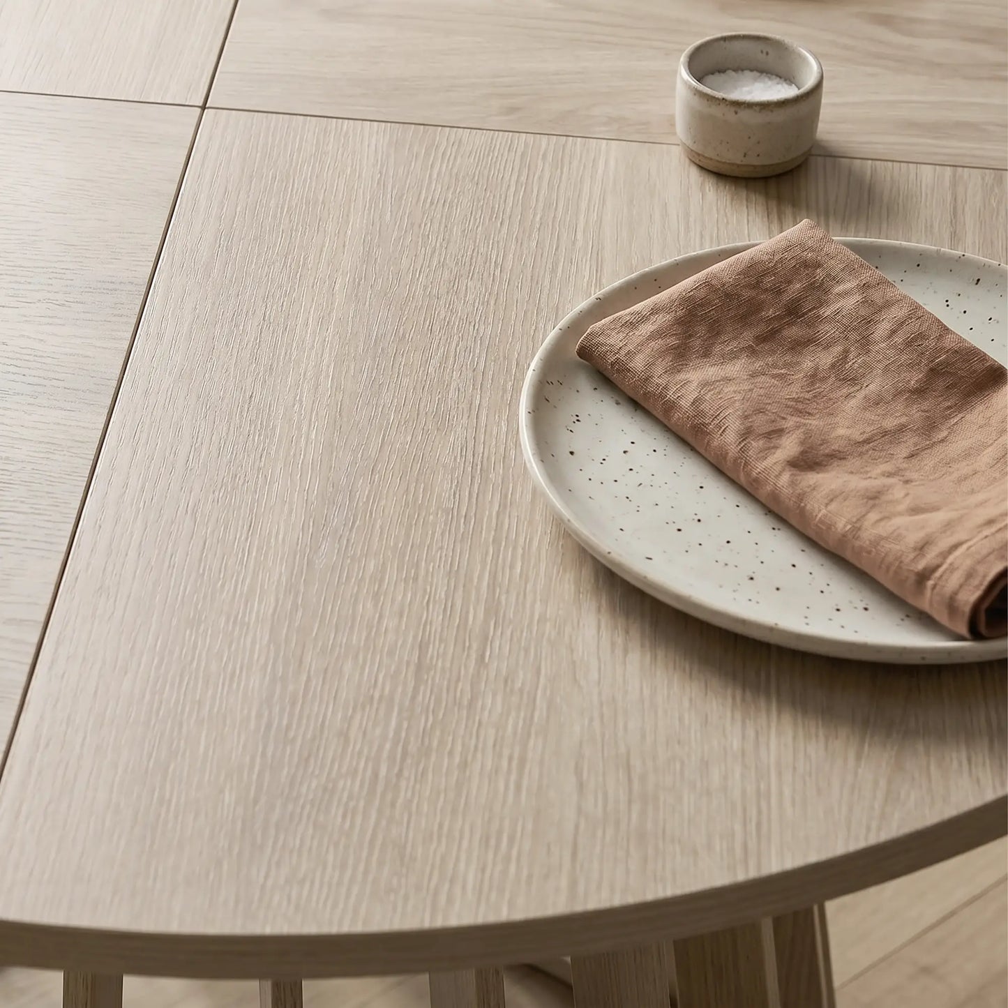 🍽️ Mesa de Comedor Redonda Ø120 cm para 4-6 Personas – Base de Listones – Madera Natural | JAM MUEBLES