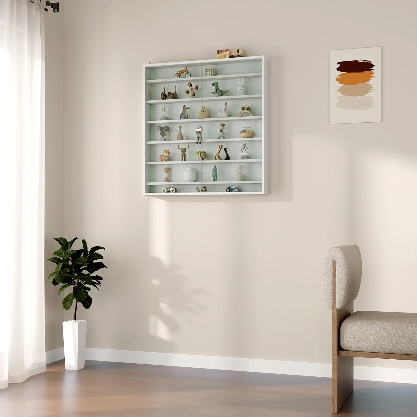 🪟 Vitrina de Pared DISPLAY GLASS XL – 80 cm con Puertas Correderas