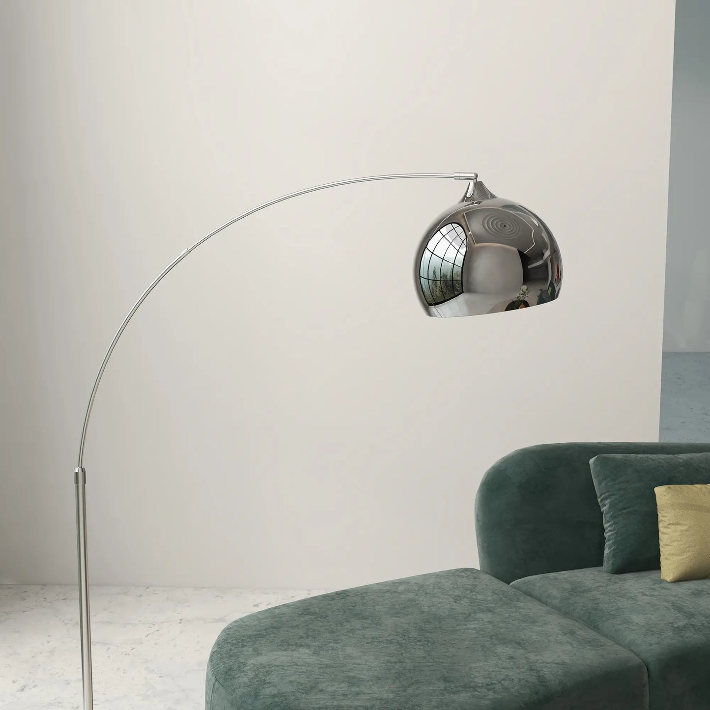 💡 Lámpara de Pie de Arco Moderna con Base de Mármol Ajustable E27 40W Plata y Negro