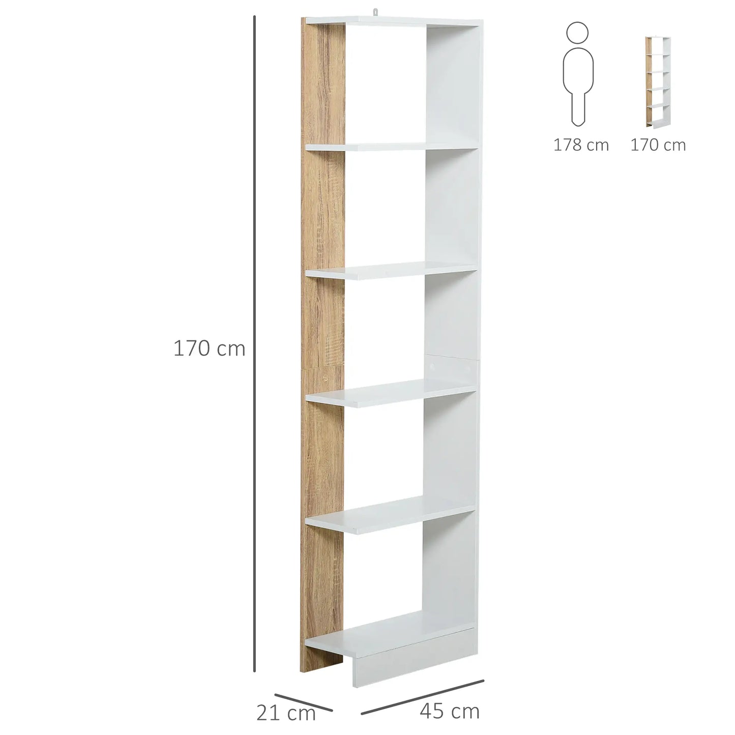 📚 Estantería de Almacenaje STORAGE SLIM 5 – 170 cm