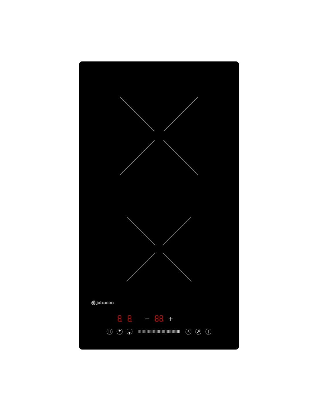 🔥 Placa de Inducción Johnson JINDU230 Cristal Negro – 30 cm con 2 Zonas y Booster