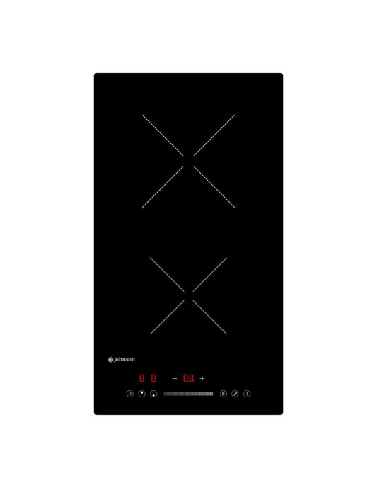 🔥 Placa de Inducción Johnson JINDU230 Cristal Negro – 30 cm con 2 Zonas y Booster