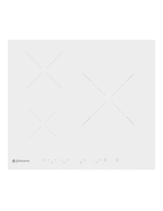 🔥 Placa de Inducción Johnson JINDU3292B Cristal Blanco – 60 cm con 3 Zonas y Booster