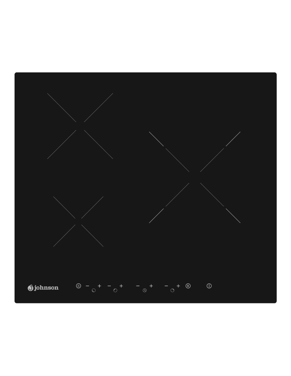 🔥 Placa de Inducción Johnson JINDU3292 Cristal Negro – 60 cm con 3 Zonas y Booster