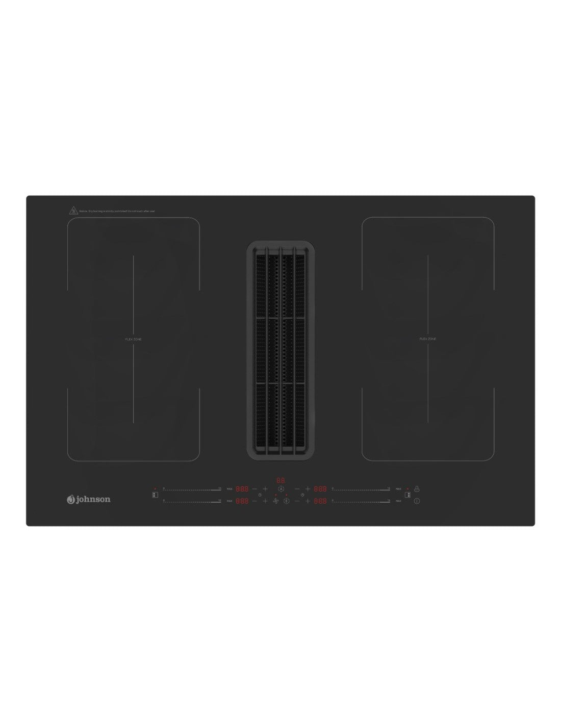 🔥 Placa de Inducción con Extracción Johnson XPER80 Cristal Negro – 80 cm con Zonas Flex y Extractor Integrado