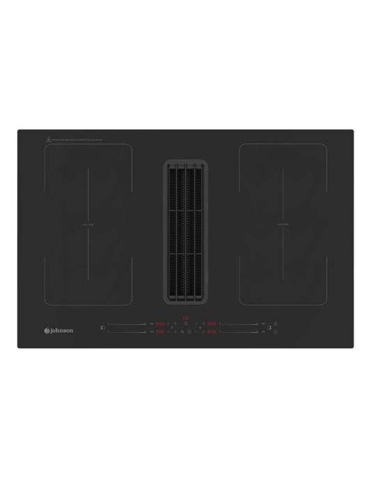 🔥 Placa de Inducción con Extracción Johnson XPER80 Cristal Negro – 80 cm con Zonas Flex y Extractor Integrado
