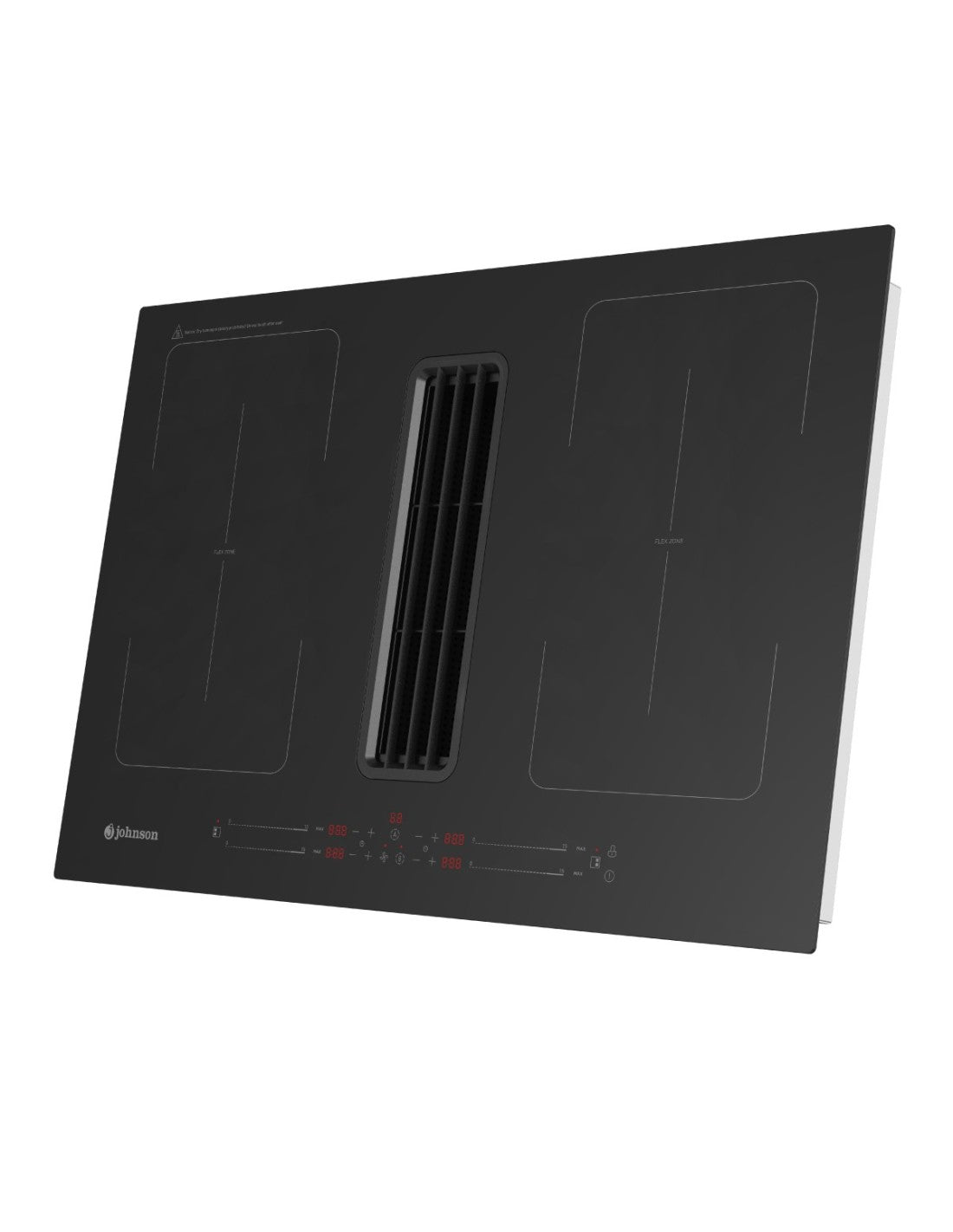 🔥 Placa de Inducción con Extracción Johnson XPER80 Cristal Negro – 80 cm con Zonas Flex y Extractor Integrado