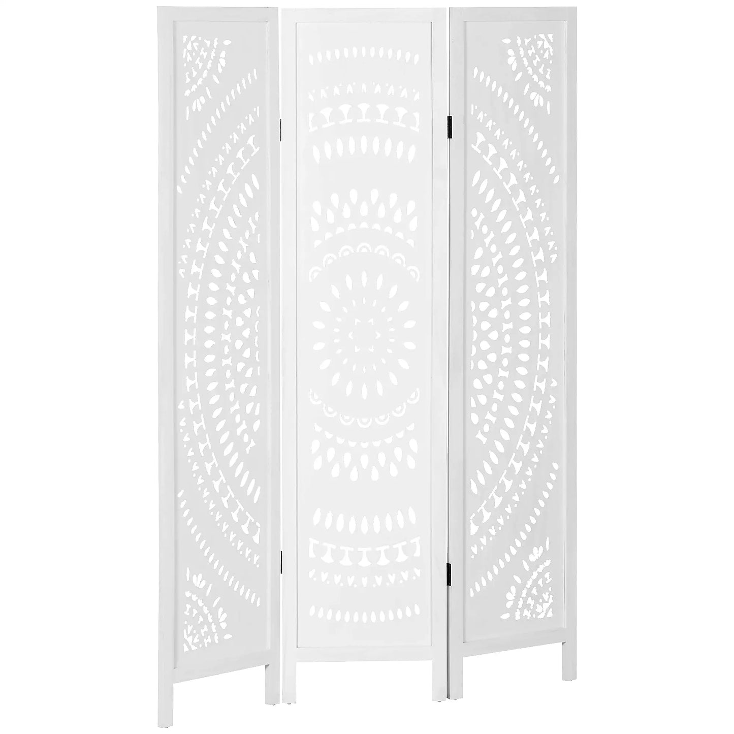 🚪 BIOMBO PLEGABLE DE MADERA 3 PANELES 120 × 170 CM – DISEÑO TALLADO, PRIVACIDAD Y ELEGANCIA
