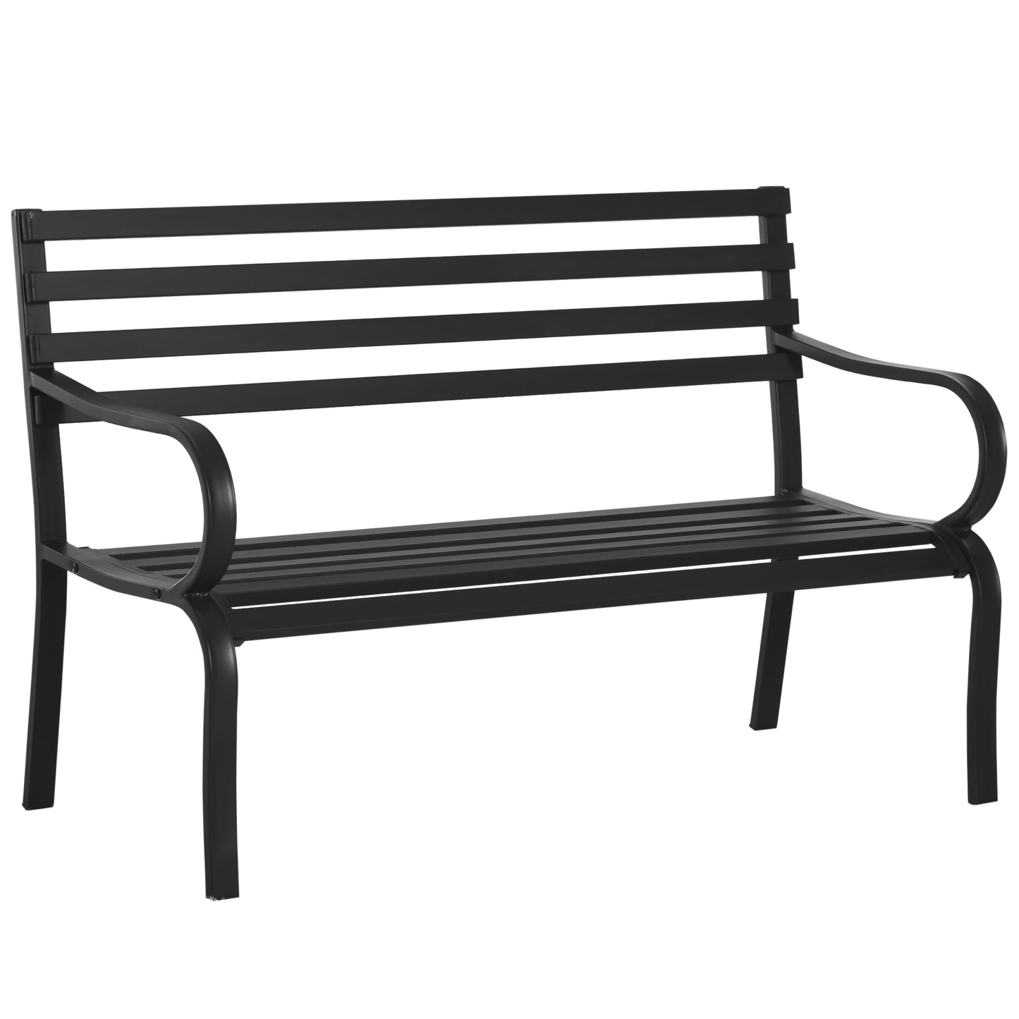 🌿 BANCO DE JARDÍN “MODELO URBAN CLASSIC” – 2 PLAZAS METAL NEGRO ELEGANTE
