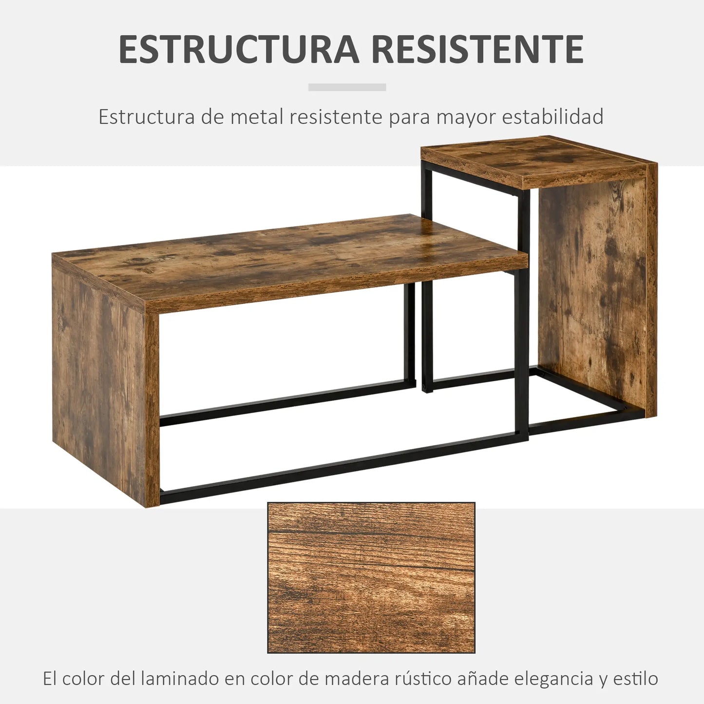 🛋️ Mesas de Centro NIDO INDUSTRIAL – Set 2 Mesas