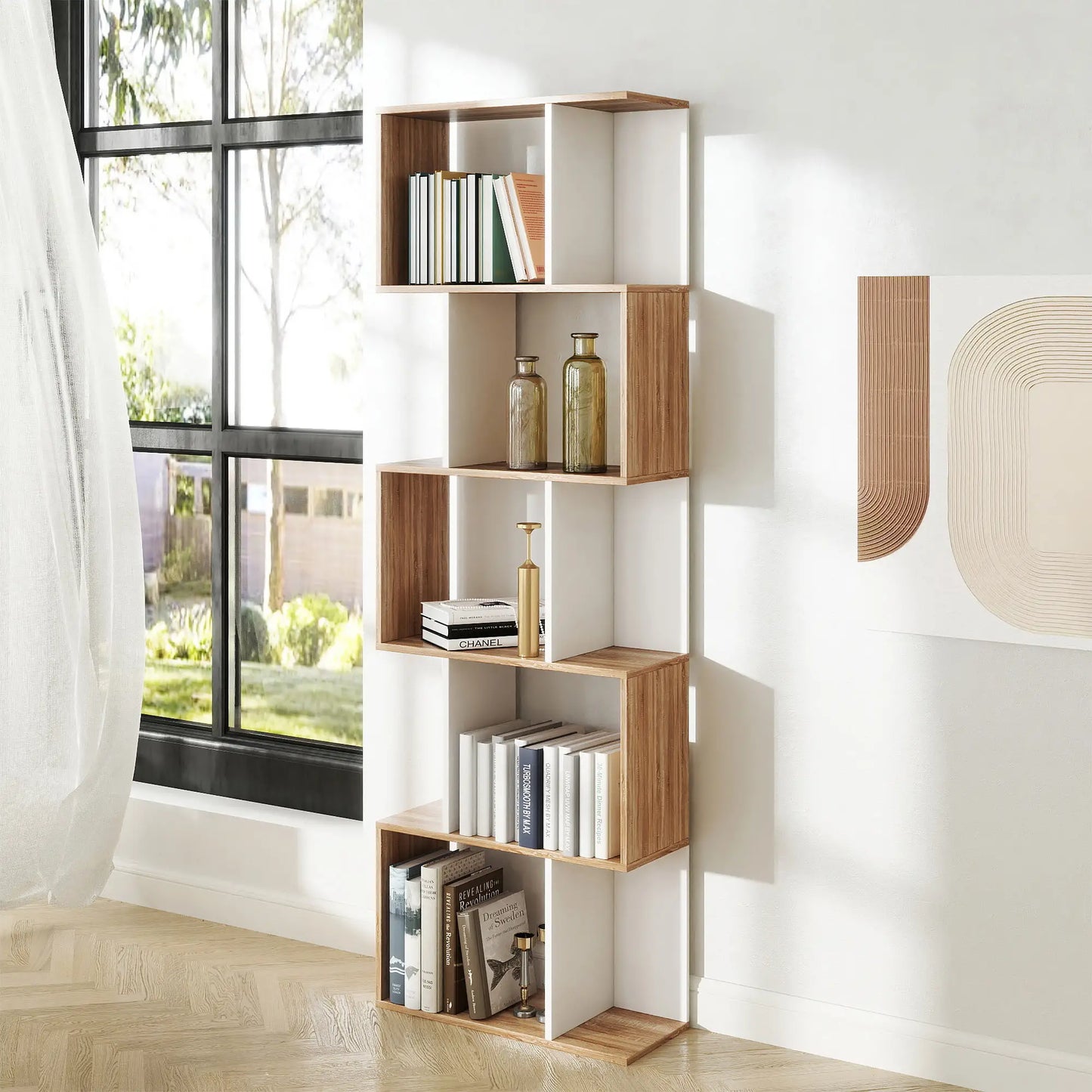 📚 Estantería Diseño S ZIGZAG – 5 Niveles 184 cm