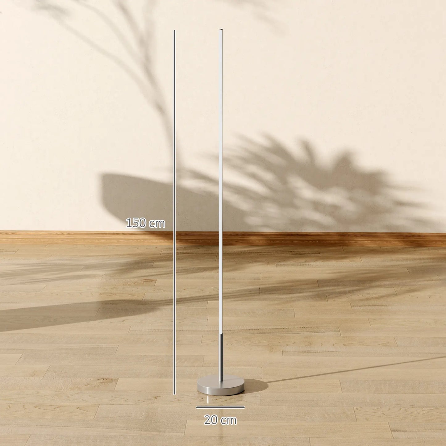 💡 Lámpara de Pie LED Moderna Regulable con Mando a Distancia – Brillo y Temperatura de Color Ajustables Color Gris Plata